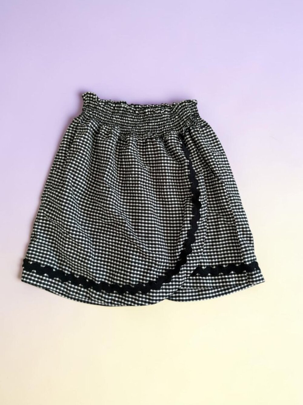 DEJA BLUE Black White Stretch High Waist Gingham Skort Size Medium